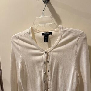 White House Black Market Ivory Button-Down Shirt